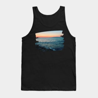 Beautiful photography of ocean waves and sunset sky landscape Aegean sea nature lovers Tank Top